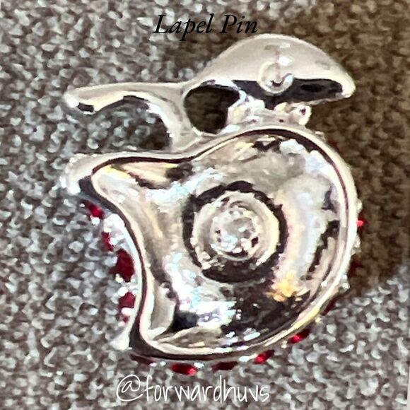 TC Rhinestone Embellished Apple Pin with Back - Picture 4 of 7